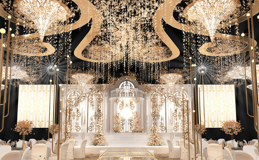 眉山花木兰喜事汇金色大厅效果展示